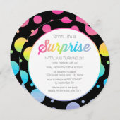 水彩画の点の驚きの誕生日のパーティの招待状 招待状 (正面/裏面)