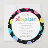 水彩画の点の驚きの誕生日のパーティの招待状 招待状 (正面)