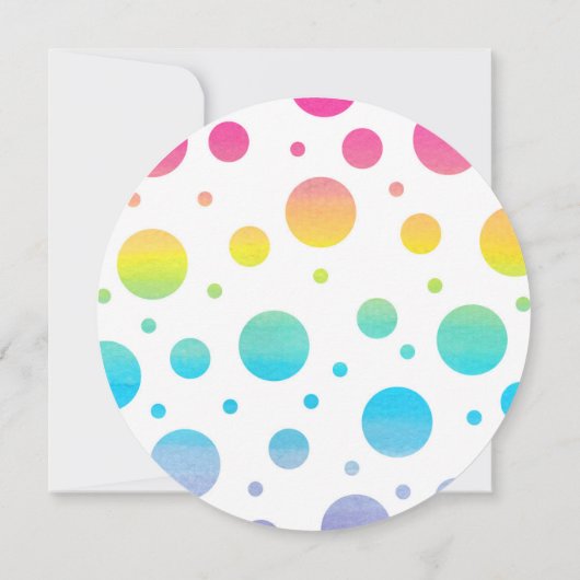水彩画の点の驚きの誕生日のパーティの招待状 招待状 (裏面)