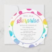 水彩画の点の驚きの誕生日のパーティの招待状 招待状 (正面)