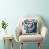 水彩画の熱帯子犬 クッション (椅子)