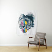 水彩画の熱帯子犬 タペストリー (インサイチュ)