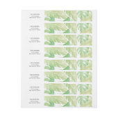 水彩画の熱帯葉 ラップアラウンド宛名ラベル (シート)