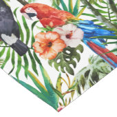 水彩画の熱帯鳥および群葉パターン ショートテーブルランナー (コーナー)