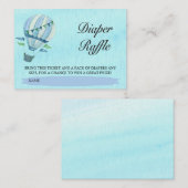 水彩画の熱気の気球のおむつのラッフルのチケット エンクロージャーカード (正面/裏面)