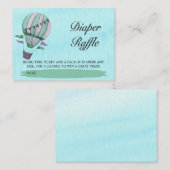 水彩画の熱気の気球のおむつのラッフルのチケット エンクロージャーカード (正面/裏面)