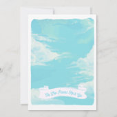 水彩画の熱気の気球のベビーシャワー 招待状 (裏面)