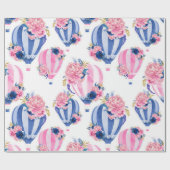 水彩画の熱気の気球の包装紙ロール ラッピングペーパー (フラット)