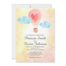 水彩画の熱気の気球の結婚式