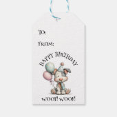 水彩画の犬の誕生日ギフトタグ ギフトタグ (裏面)