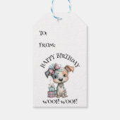 水彩画の犬の誕生日ギフトタグ ギフトタグ (裏面)
