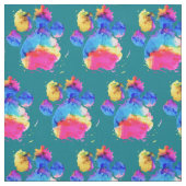 水彩画の犬カラフルの足跡 ファブリック (見本)