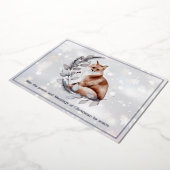 水彩画の狐と雪のカスタムクリスマス 箔シーズンカード (回転した状態)