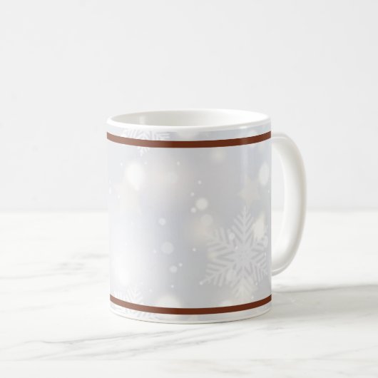 水彩画の狐と雪の休日 コーヒーマグカップ (正面右)