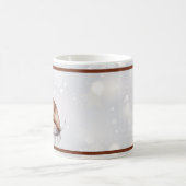 水彩画の狐と雪の休日 コーヒーマグカップ (中央)