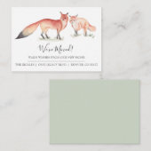 水彩画の狐 新しい家のご案内 エンクロージャーカード (正面/裏面)