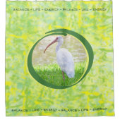 水彩画の独身のな足の白いトキ亜科のバランス シャワーカーテン (正面)