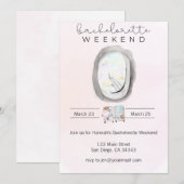 水彩画の独身最後の週末の招待状 招待状 (正面/裏面)