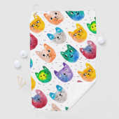 水彩画の猫および友人 ゴルフタオル (インサイチュ)