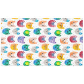 水彩画の猫および友人 テーブルクロス (正面(横))