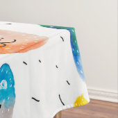 水彩画の猫および友人 テーブルクロス (インサイチュ)