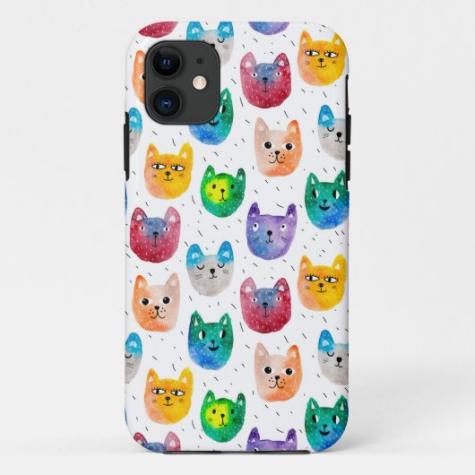 水彩画の猫および友人 Case-Mate iPhoneケース (裏面)