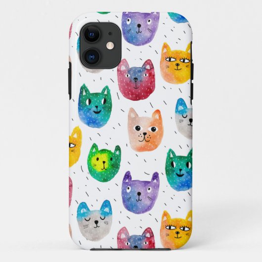 水彩画の猫および友人 Case-Mate iPhoneケース (裏面)