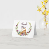 水彩画の猫および花は感謝していしています カード (黄色い花)