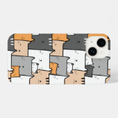 水彩画の猫と動物の猫 iPhoneケース (裏面横)