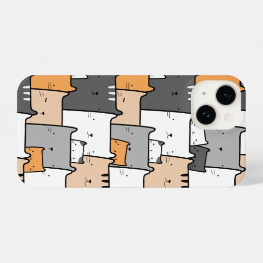 水彩画の猫と動物の猫 iPhoneケース (裏面横)