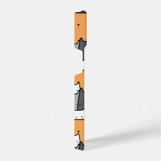 水彩画の猫と動物の猫 iPhoneケース (右側面)