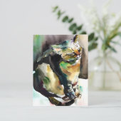 水彩画の猫のように幸せである シーズンカード (スタンド正面)