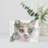 水彩画の猫 ポストカード (スタンド正面)