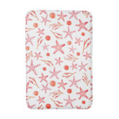 水彩画の珊瑚の紅海の創造物の継ぎ目が無いパターン バスマット (正面縦)