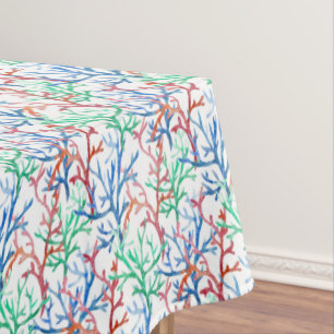 水彩画の珊瑚パターン テーブルクロス