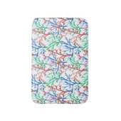 水彩画の珊瑚パターン バスマット (正面縦)