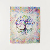 水彩画の生命の樹 タペストリー (正面)