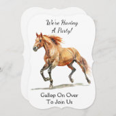 水彩画の疾走する馬 - オーダーメイド 招待状 (正面/裏面)