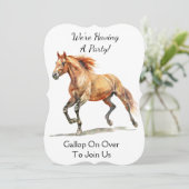 水彩画の疾走する馬 - オーダーメイド 招待状 (スタンド正面)