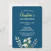 水彩画の白いスノードロップのイラスト 誕生日カードⅠ 招待状 (正面)