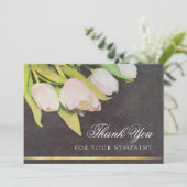 水彩画の白いチューリップ 感謝と哀悼のカード 招待状 (スタンド正面)