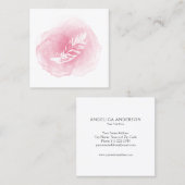 水彩画の白い羽の名刺 スクエア名刺 (正面/裏面)