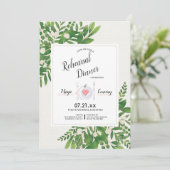 水彩画の白い花の招待状 招待状 (スタンド正面)