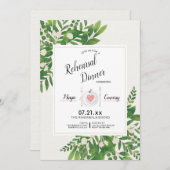 水彩画の白い花の招待状 招待状 (正面/裏面)