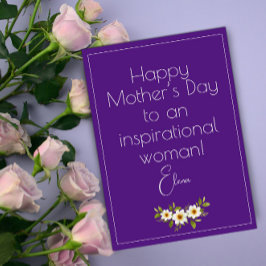 水彩画の白い花の母の日の紫のカード シーズンカード