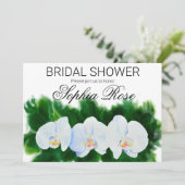 水彩画の白い蘭の絵のウェディングシャワー 招待状 (スタンド正面)