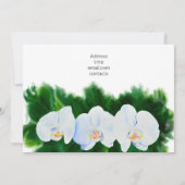 水彩画の白い蘭の絵のウェディングシャワー 招待状 (裏面)