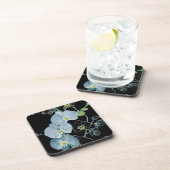 水彩画の白い蘭パターン コースター (右側)