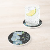 水彩画の白い蘭パターン コースター (側面)