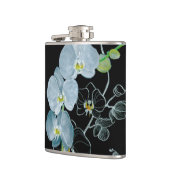 水彩画の白い蘭パターン フラスク (左)